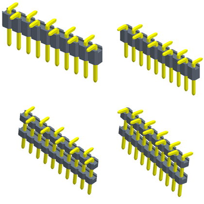 2.00mm排针 单排 SMT 单塑/多塑（夹持盖）